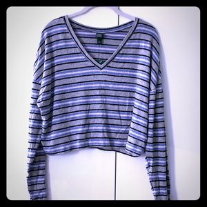 Wild Fable Striped Cropped Sweater